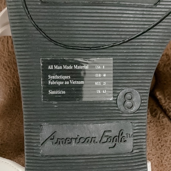 American Eagle White Flat Sandals Size 8 - Picture 5 of 5